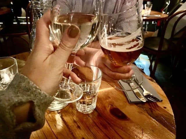 Cheers! Drinks in Iceland with my hubby "late" at night - because really my local time was like 5pm.