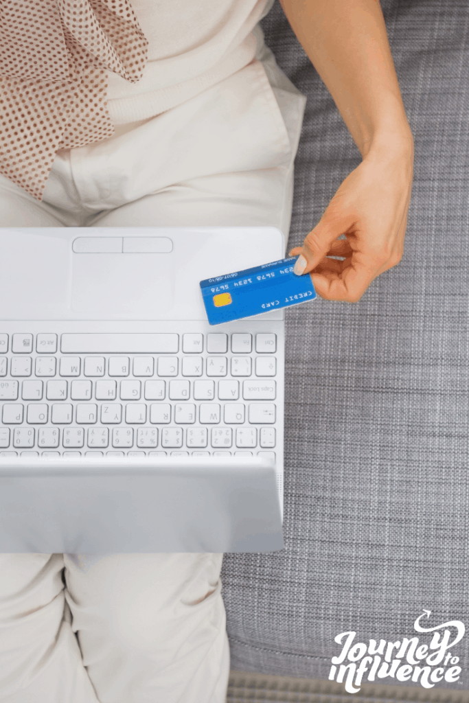 keyboard and shopping with credit card